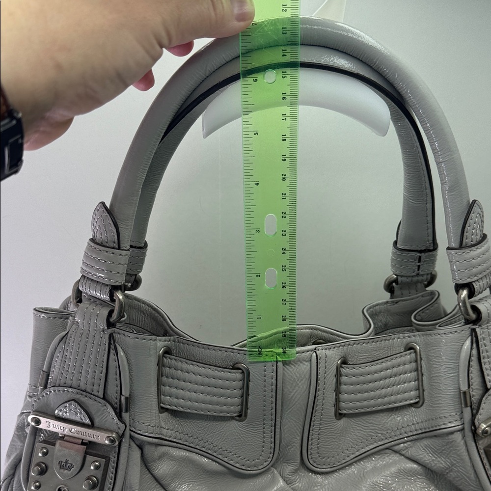 Juicy Couture Light Gray Patent Leather Shoulder Bag - Picture 14 of 15